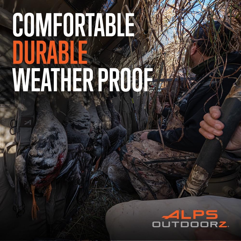 ALPS OutdoorZ Alpha Waterfowl Blind - Durable Hunting Blind, with Push Open Shooting Doors, Full-Length Side Access, Removable Gun Rests, Mesh Pockets, and Dog Doors