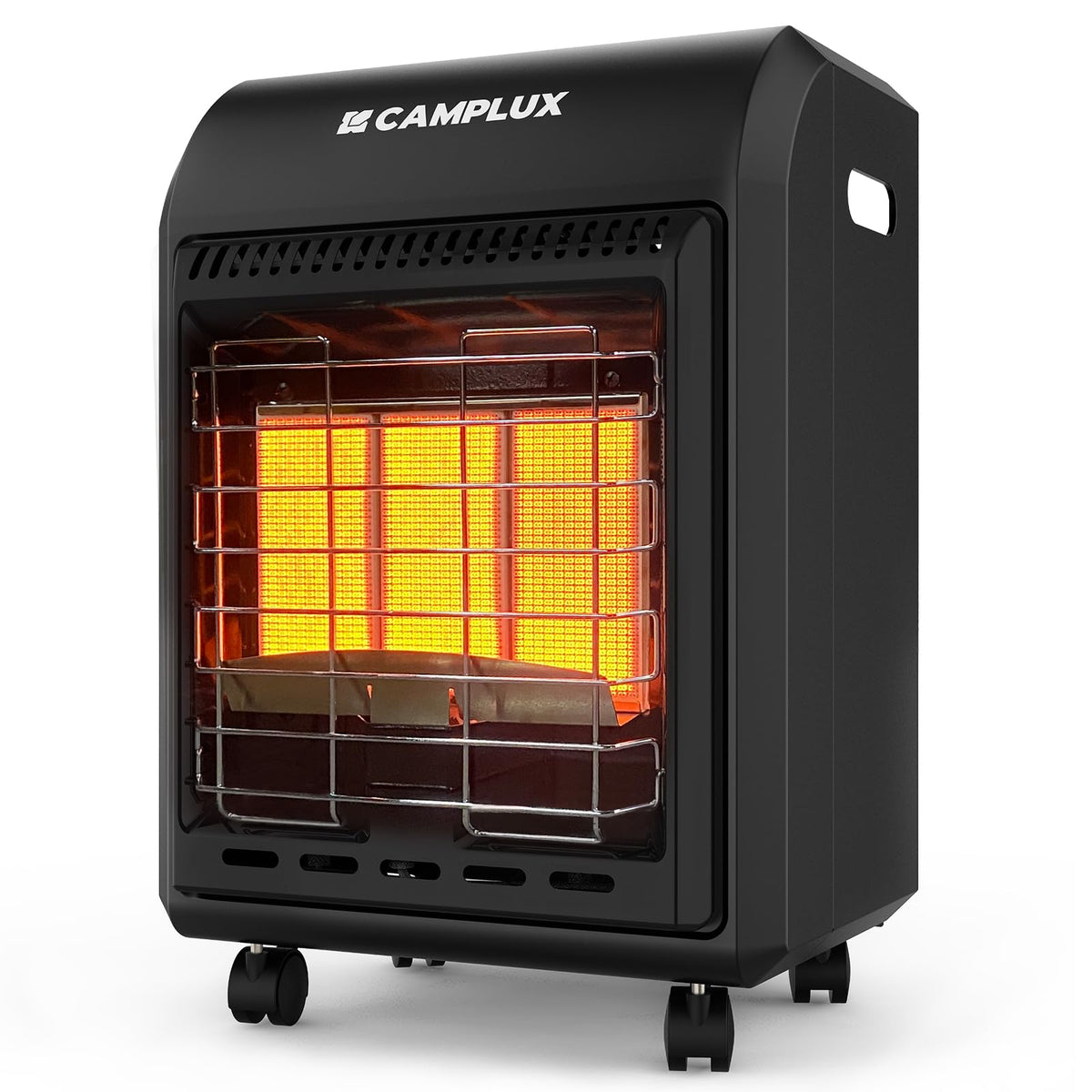 CAMPLUX Portable Propane Heater Outdoor and Indoor, 12000 BTU LP Gas Buddy Heater for Camping with ODS & Tip-over Protection, 1lb Propane Radiant Heating with LED light, Red
