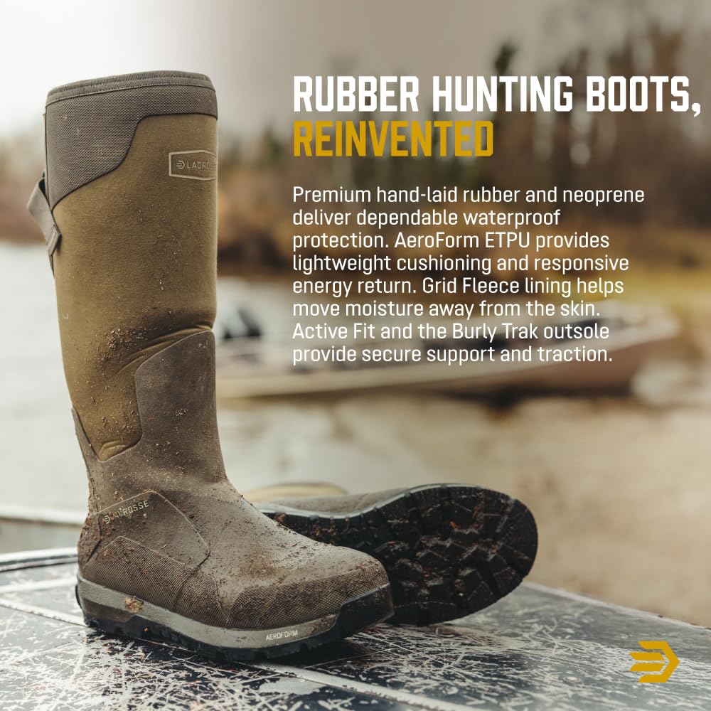 LaCrosse Burly ZXT Rubber Hunting Boots for Men, Scent Free, Waterproof
