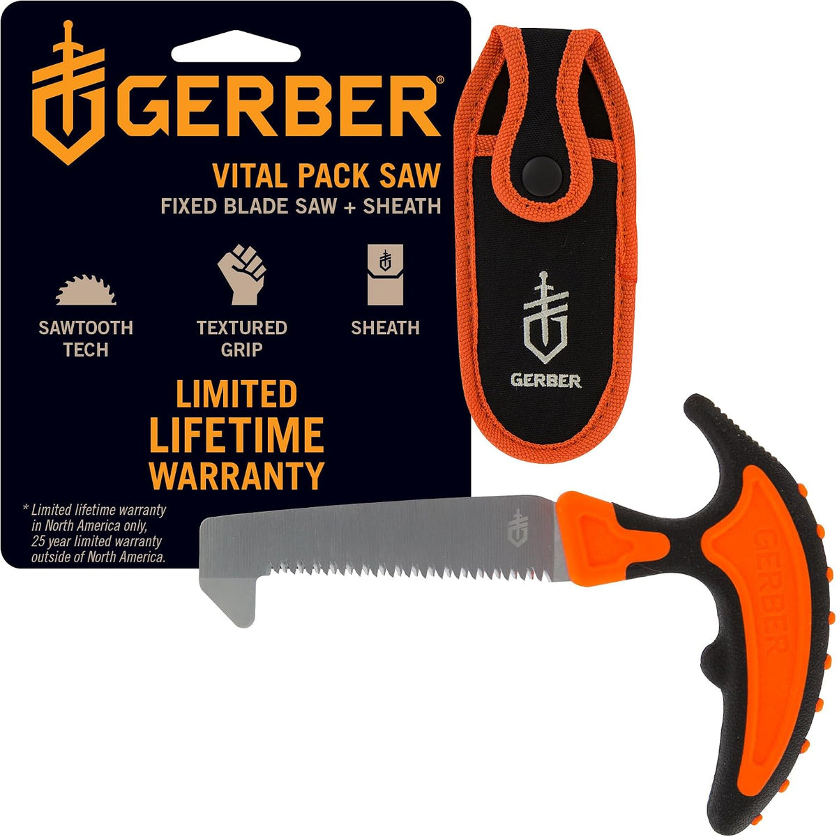 Gerber Vital Pack Compact Folding Saw for Camping and Survival with Sheath