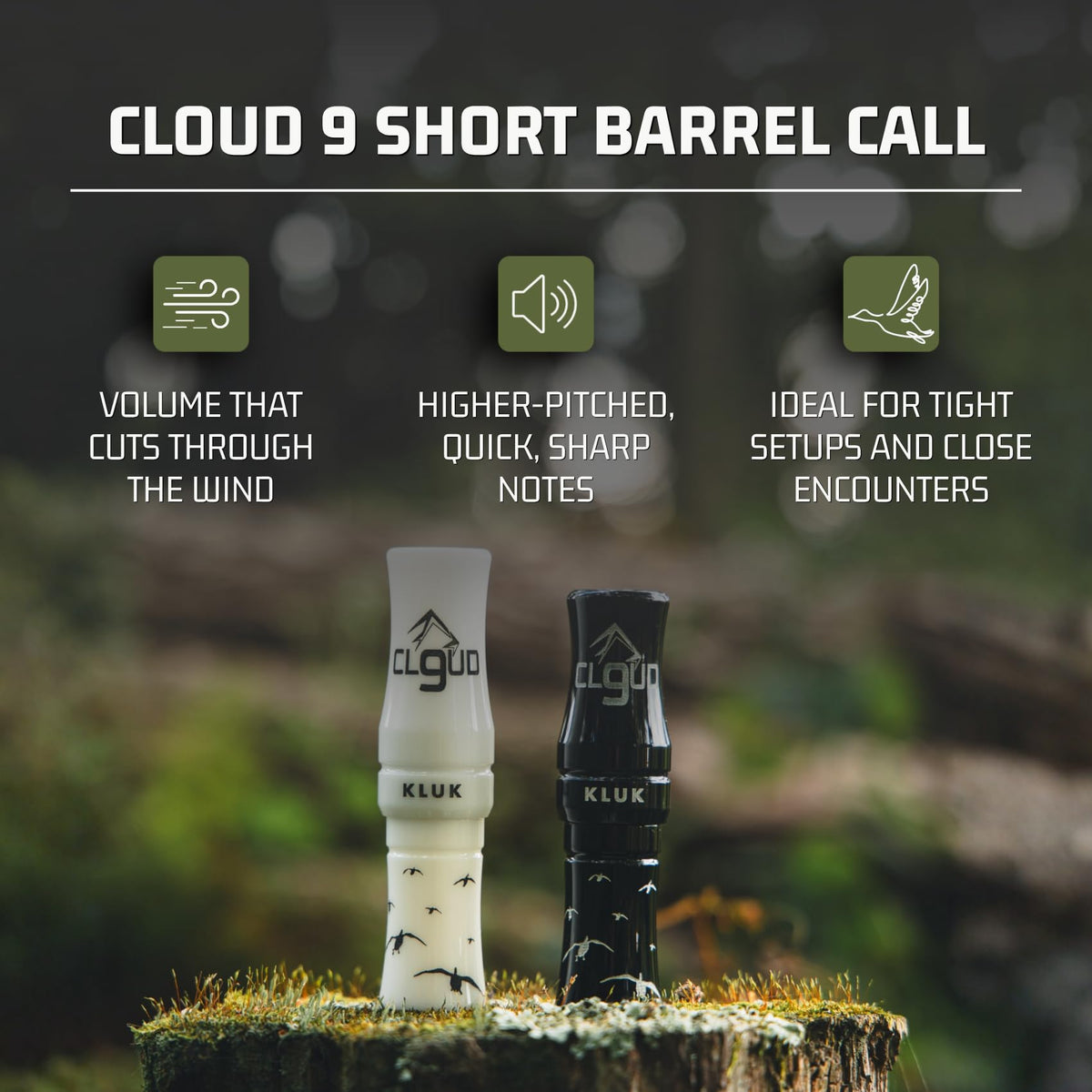 KLUK Cloud 9 Acrylic Goose Calls | Premium Long & Short Barrel Goose Calls