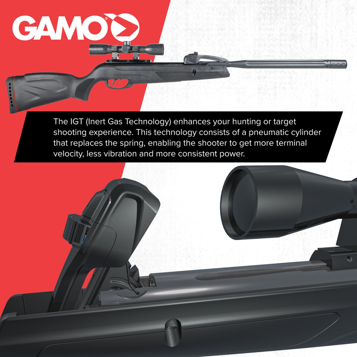 Gamo Swarm Whisper 10X Multi-Shot Break Barrel Pellet Air Rifle - 10-Rounds