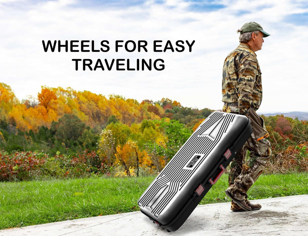 MTM Traveler Compound Bow Case with Wheels, Up to 44”- Hard Shell Bow Case