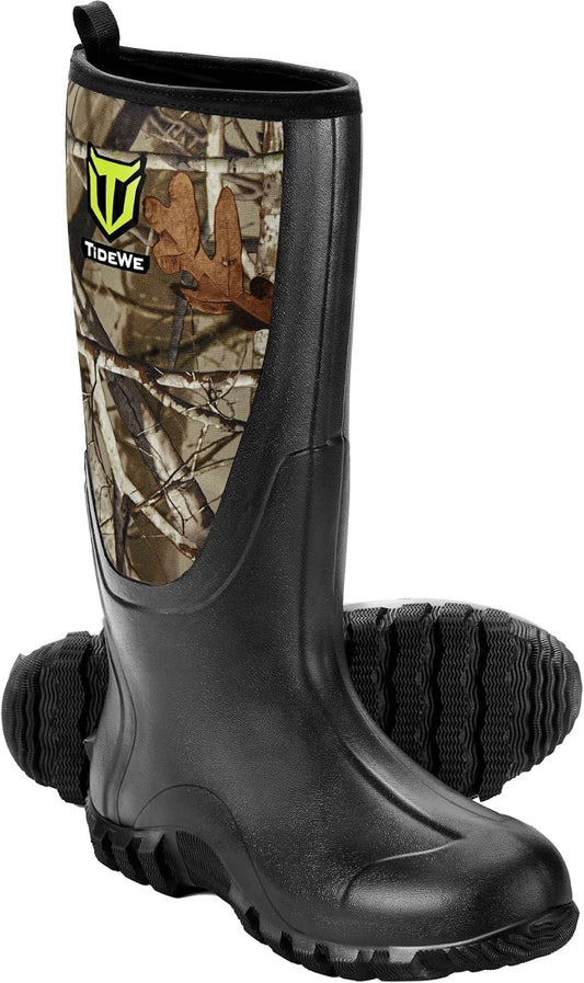 TIDEWE Rubber Boots for Men, Waterproof Rain Boots with Steel Shank