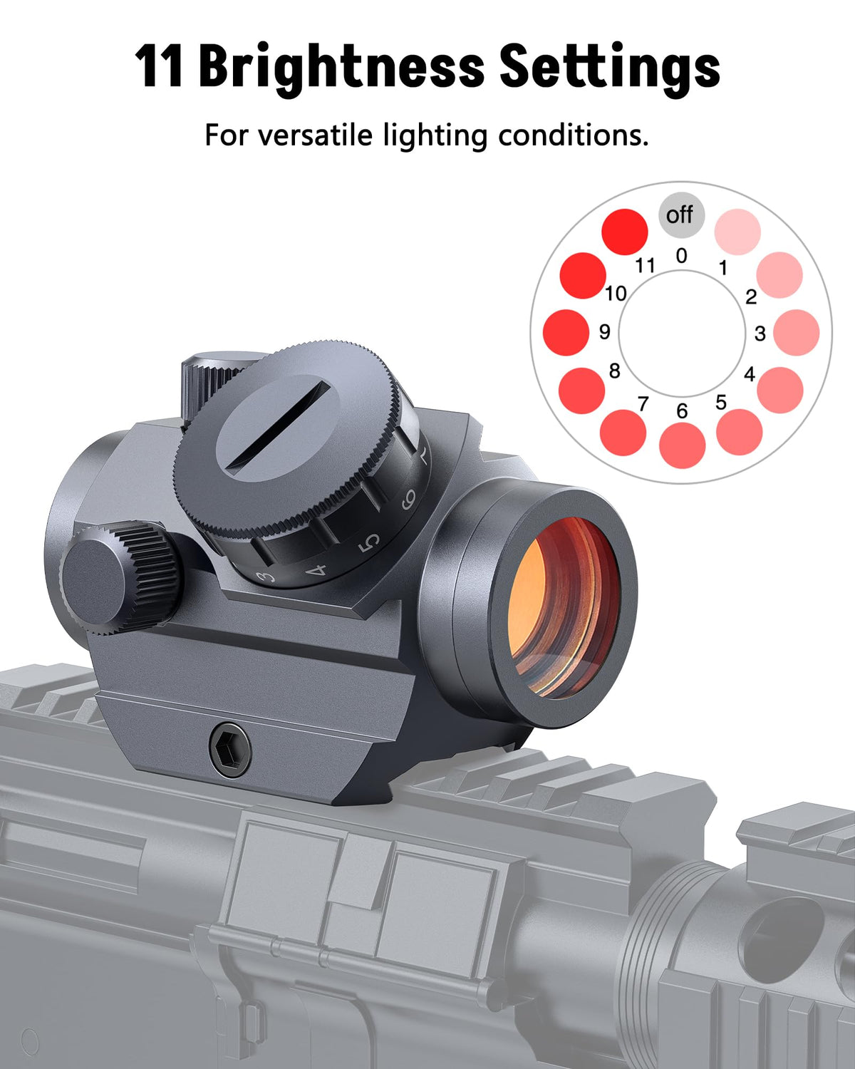 MidTen 2MOA Red Dot Sight 1x25mm Reflex Sight Waterproof & Shockproof & Fog-Proof Red Dot Scope with 1 inch Riser Mount