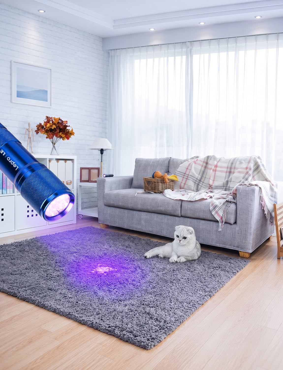 Lepro 395nm UV LED Flashlight, 9 LED Blacklight Detector
