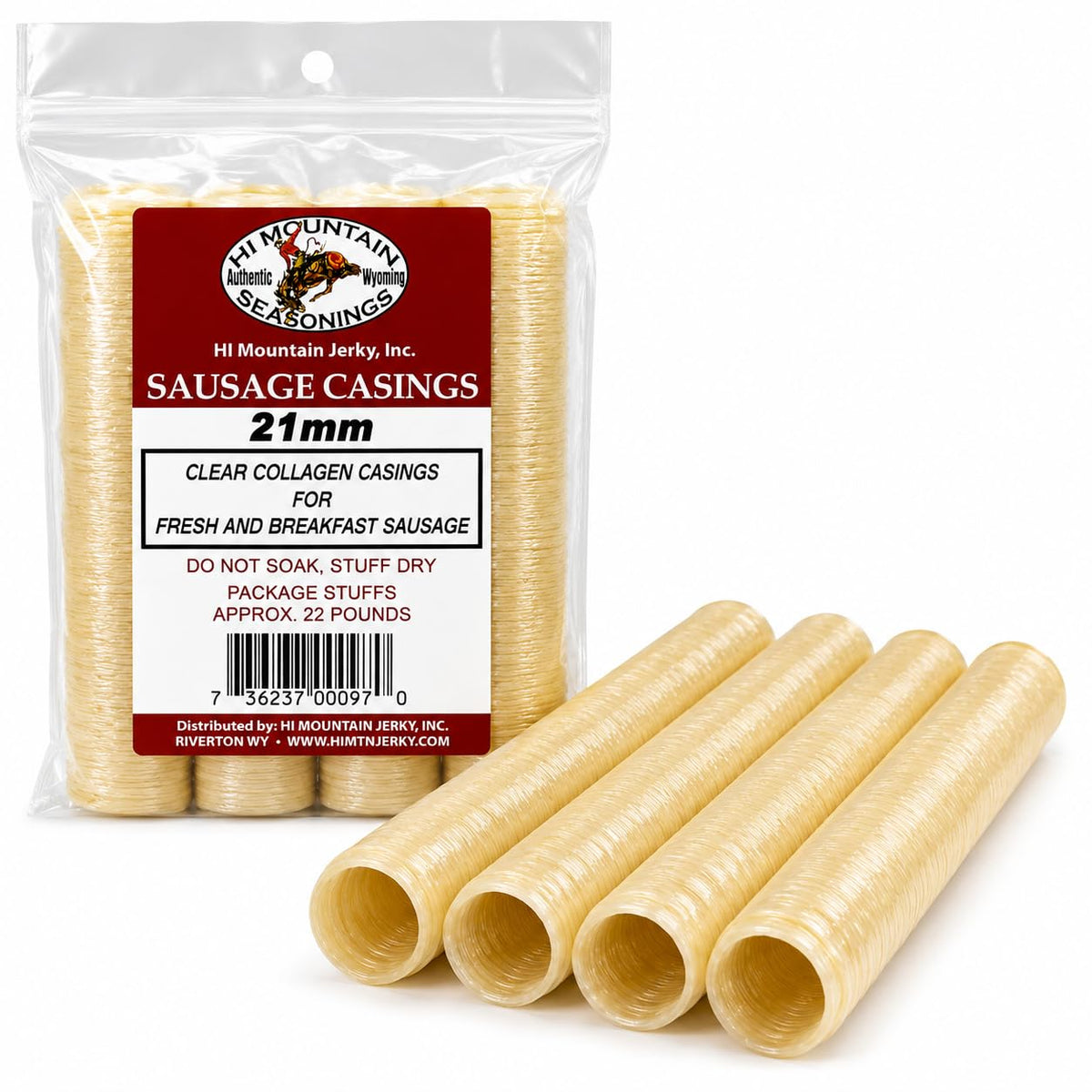 Hi Mountain Snack Stick Casings | 21 mm, Edible, Mahogany