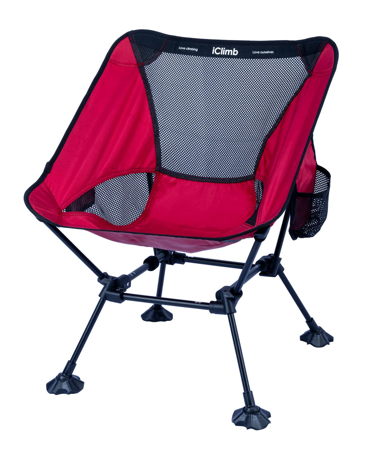 iClimb Ultralight Compact Folding Anti-Sinking Chair, Black