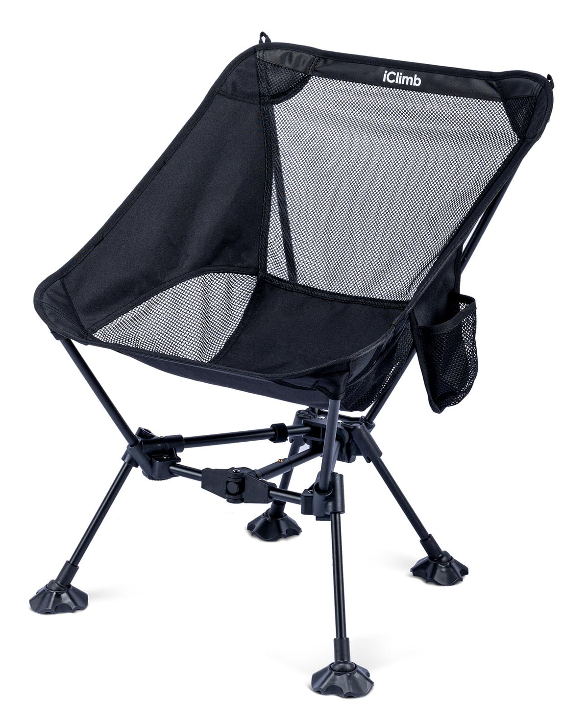 iClimb Ultralight Compact Folding Anti-Sinking Chair, Black