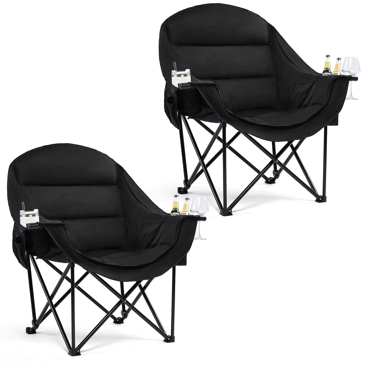 Heated Oversized Camping Chair - Heavy Duty Padded Comfy Warm Outdoor Chair