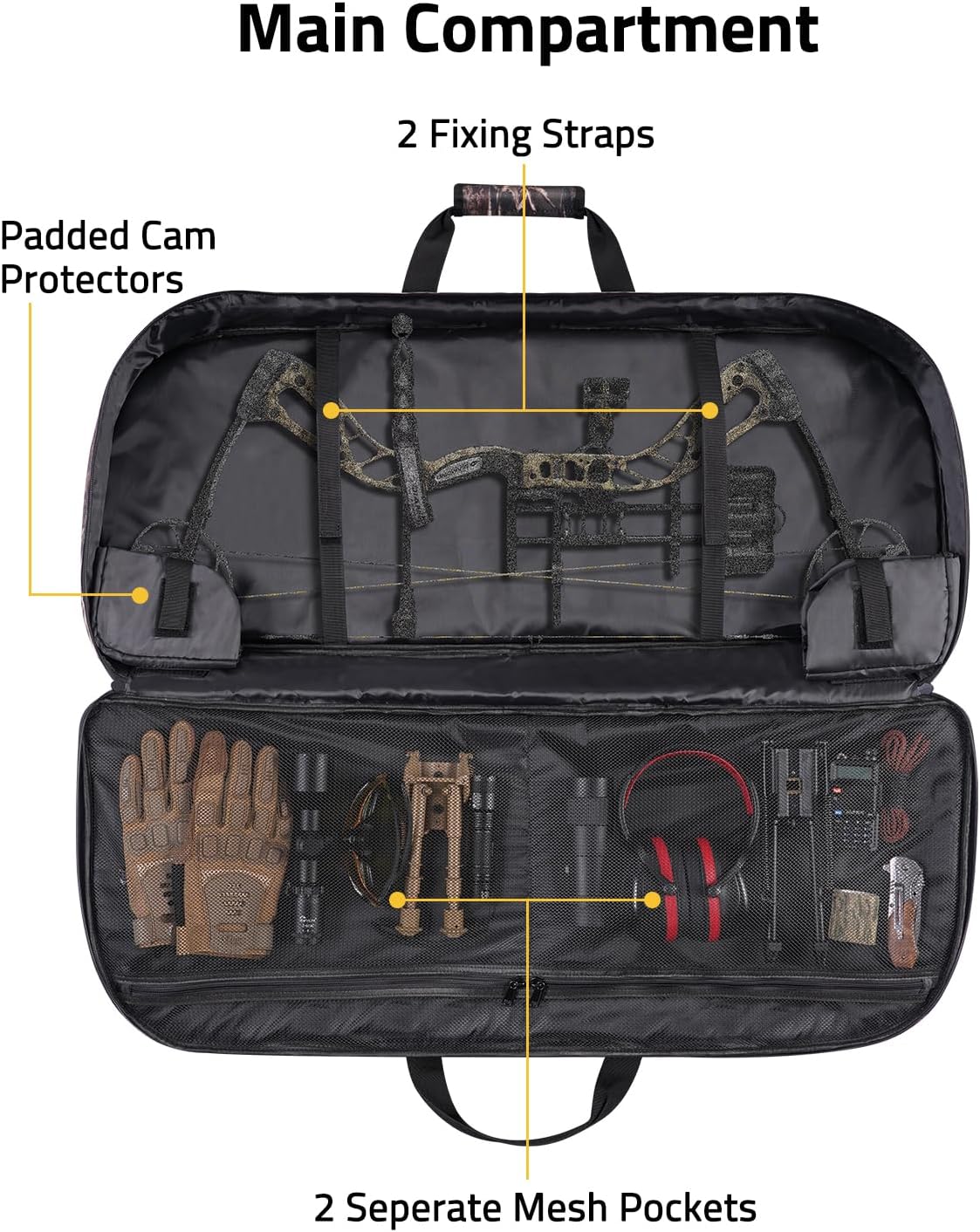 CVLIFE Soft Compound Bow Case, Archery Bag for Bow Gear Storage