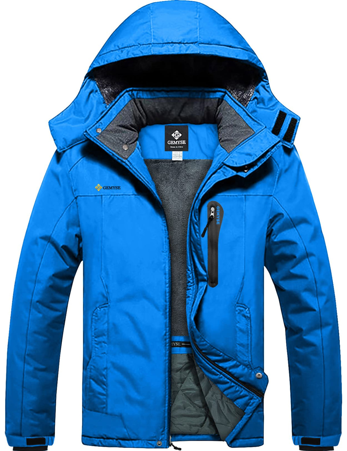 GEMYSE Men's Winter Ski Jacket Waterproof Snow Coat with Detachable Hood