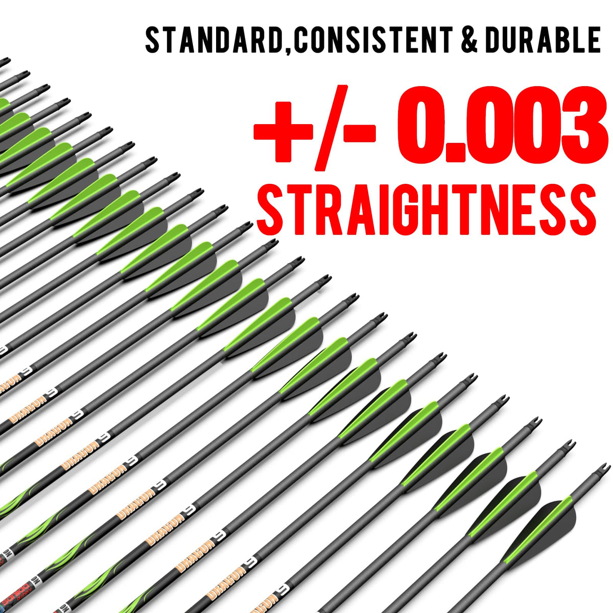 Sanlida Dragon 10/9/8 Hunting Carbon Arrows for Compound Bows, 12/24 PCS