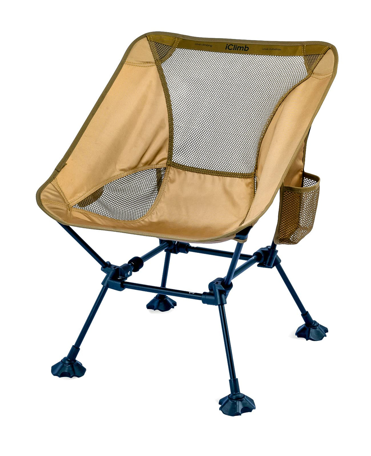 iClimb Ultralight Compact Folding Anti-Sinking Chair, Black