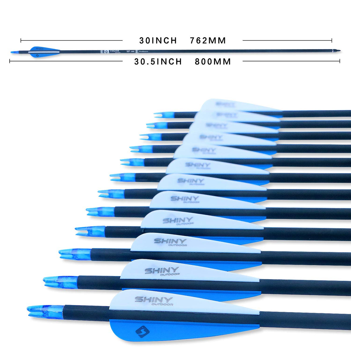 30" Carbon Arrows for Compound Recurve Bow Hunting Target