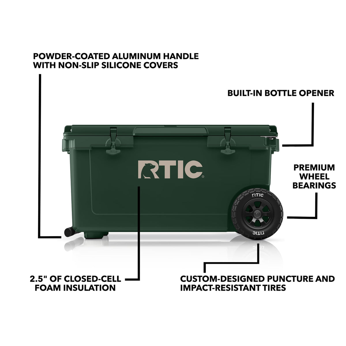 RTIC 72 QT Ultra-Light Wheeled Hard Cooler