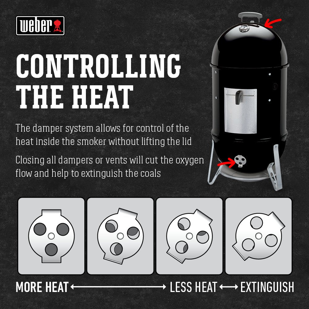 Weber® Smokey Mountain Cooker Smoker, 14" Charcoal Smoker