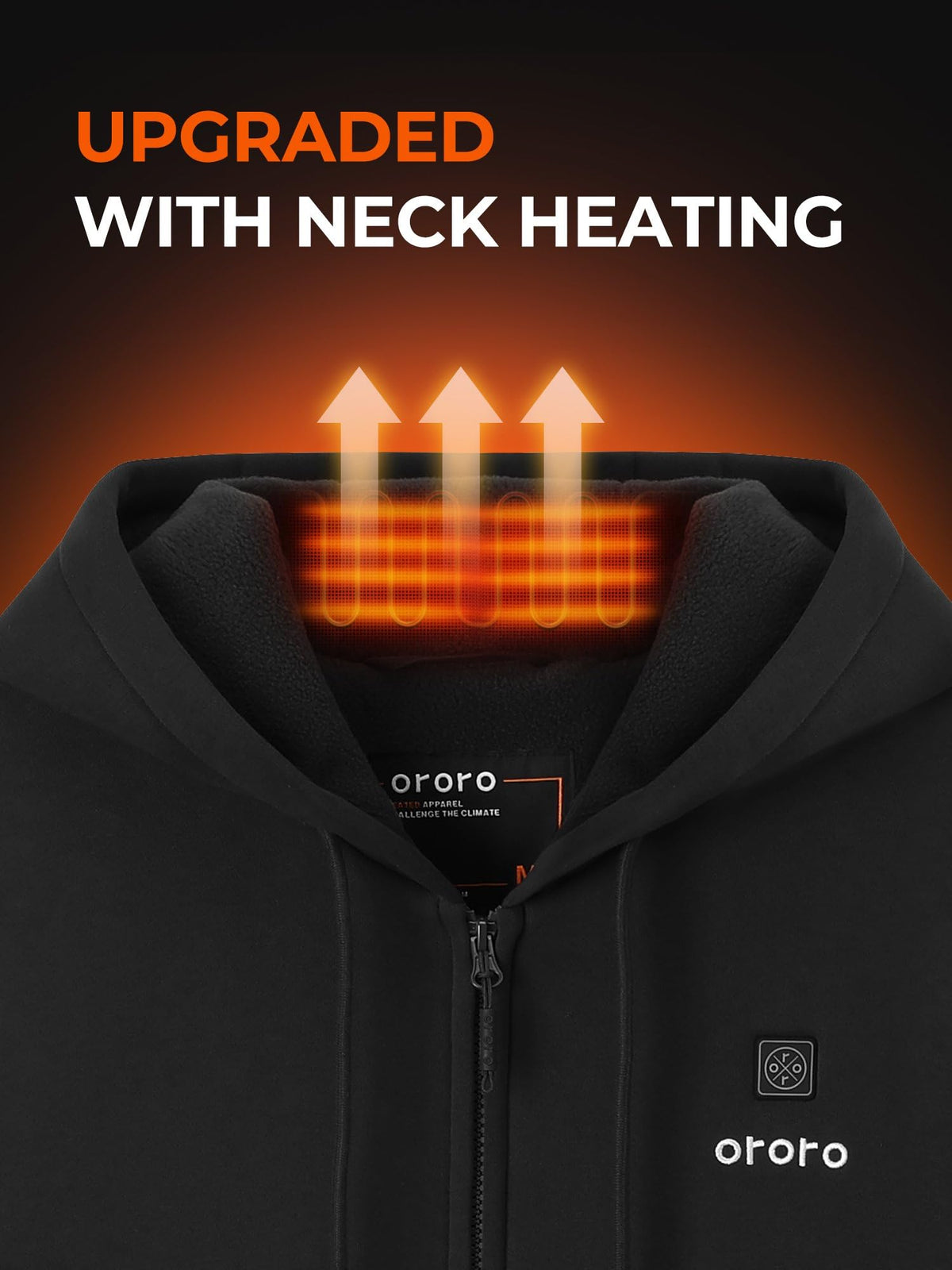 ORORO Unisex Heated Hoodie with Battery, 4-Zone Heating Fleece Hoodie