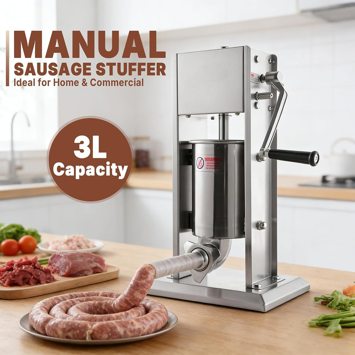 Hakka 7Lb/3L Sausage Stuffers and Vertical Sausage Makers