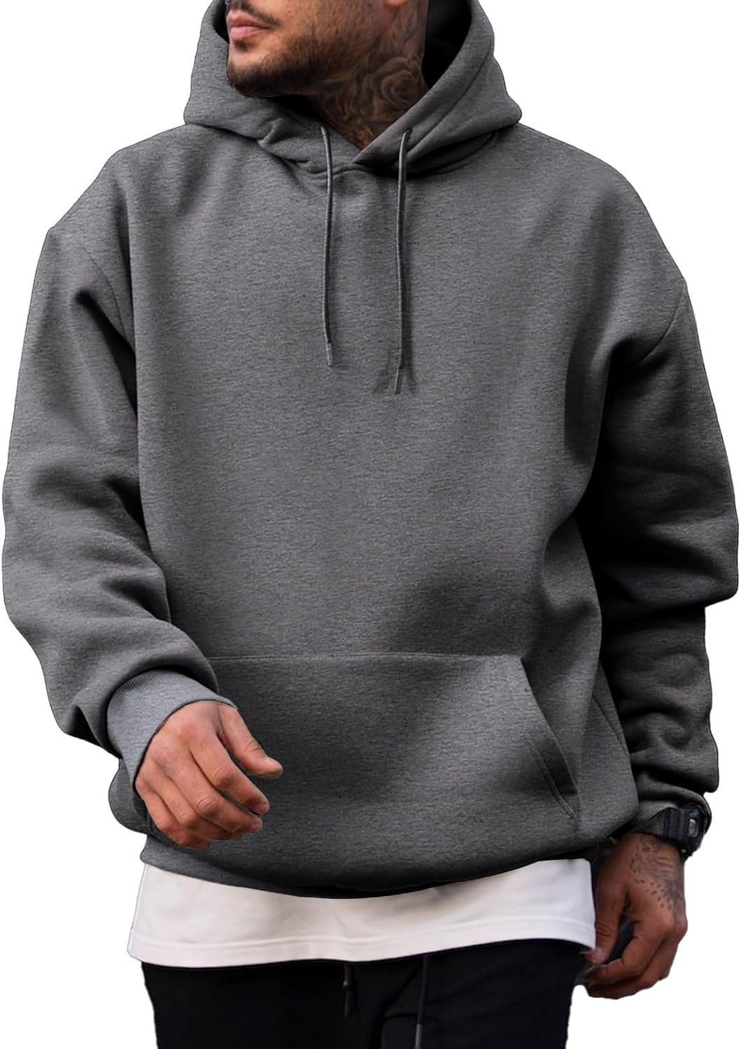 JMIERR Mens Fleece Lined Oversized Hoodie Pullover Sweatshirts
