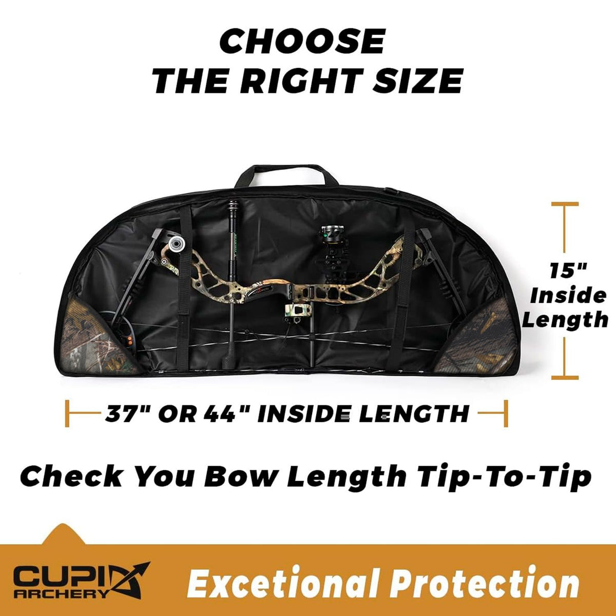 Compound Bow Case Soft Light-Weight Bow Bag with Arrow Pocket and Backpack Straps