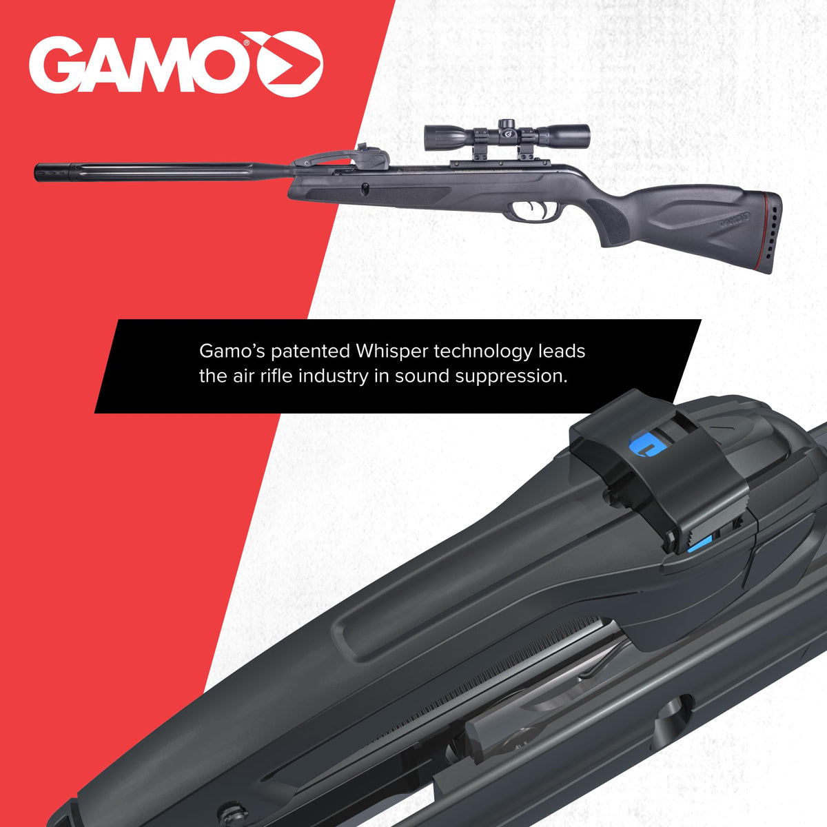 Gamo Swarm Whisper 10X Multi-Shot Break Barrel Pellet Air Rifle - 10-Rounds
