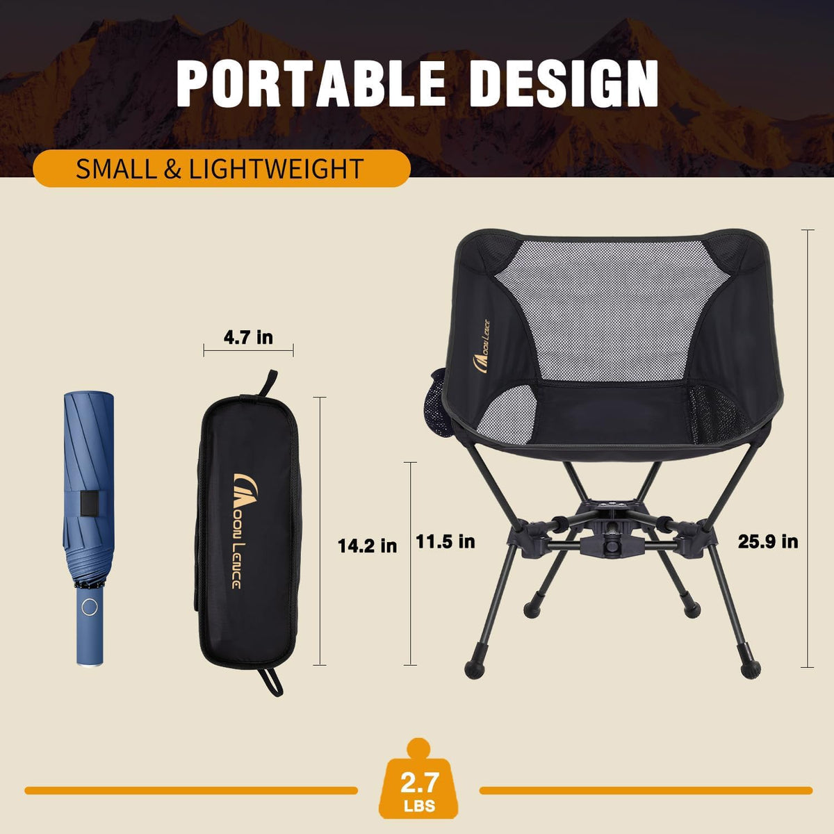 MOON LENCE Camping Chair Portable Backpacking Chair - The 4th Generation Ultralight Folding Chair - Compact, Lightweight Foldable Chairs for Hiking Mountaineering Beach (Green)