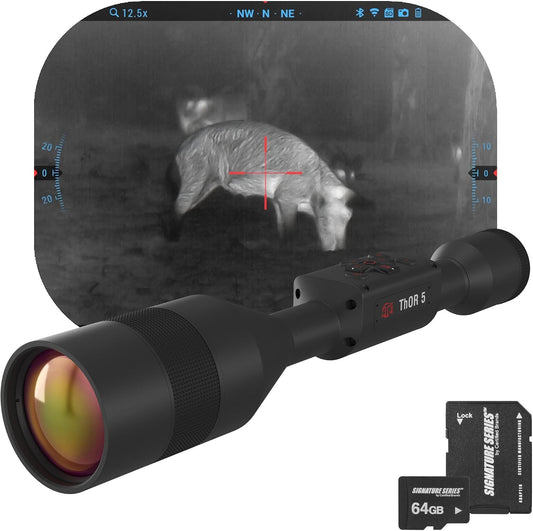 ATN Thor 5 640 Smart HD Thermal Scope with 640x480, 12 Micron Sensor | Magnification, Full HD Video Recording, Smooth Zoom | Exclusive Signature Series Kit