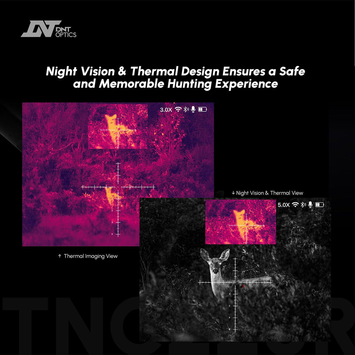 DNT Optics TNC635R ThermNight Thermal & Night Vision Multispectral Scope with Rangefinder and Ballistic Calculator