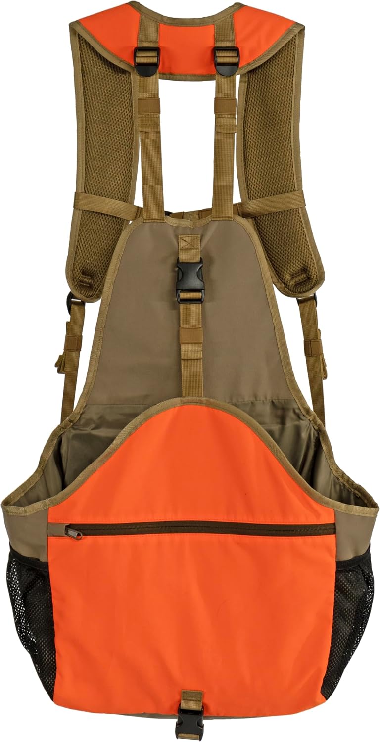 Gamehide Mens Upland Game Bird Hunting Strap Vest Fully Adjusble With Orange Tipping