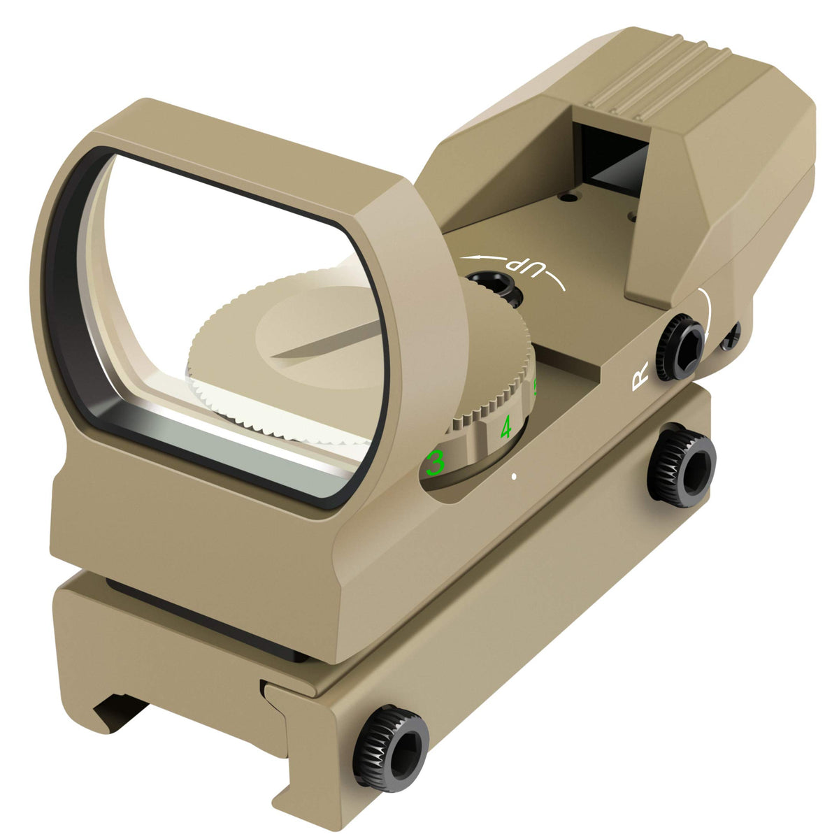 Feyachi Reflex Sight - Adjustable Reticle (4 Styles) Both Red and Green in one Sight!
