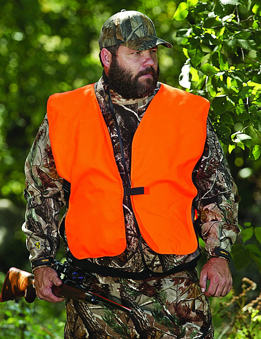 Allen Company Adult Blaze Orange Hunting Vest with a Hook and Loop Closure-High-Visibility Saftey Gear for Men and Women