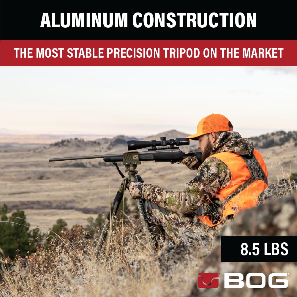 BOG DeathGrip Hunting Tripod, 7"-59", Lightweight, Gun Clamp, Shooting Rest