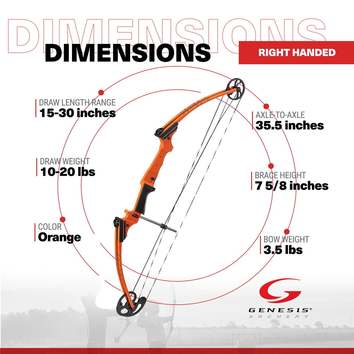 Genesis Archery Original Lightweight Compound Bow with Adjustable Aluminum Riser, 15"-30" Draw Length, 10-20 lb Draw Weight, for Kids and Adults, All Skill Levels