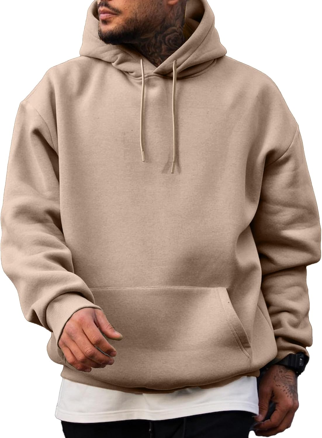 JMIERR Mens Fleece Lined Oversized Hoodie Pullover Sweatshirts