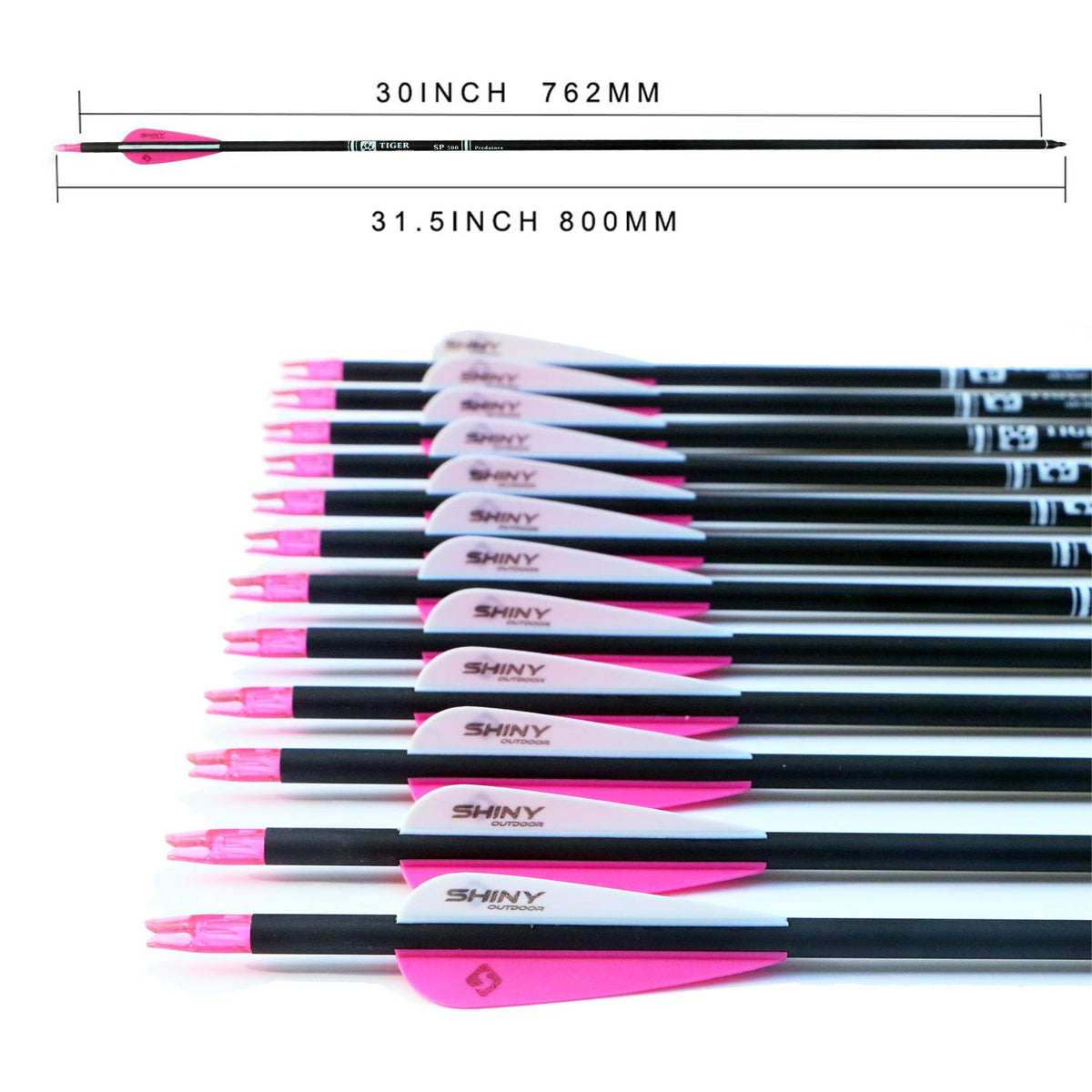 30" Carbon Arrows for Compound Recurve Bow Hunting Target