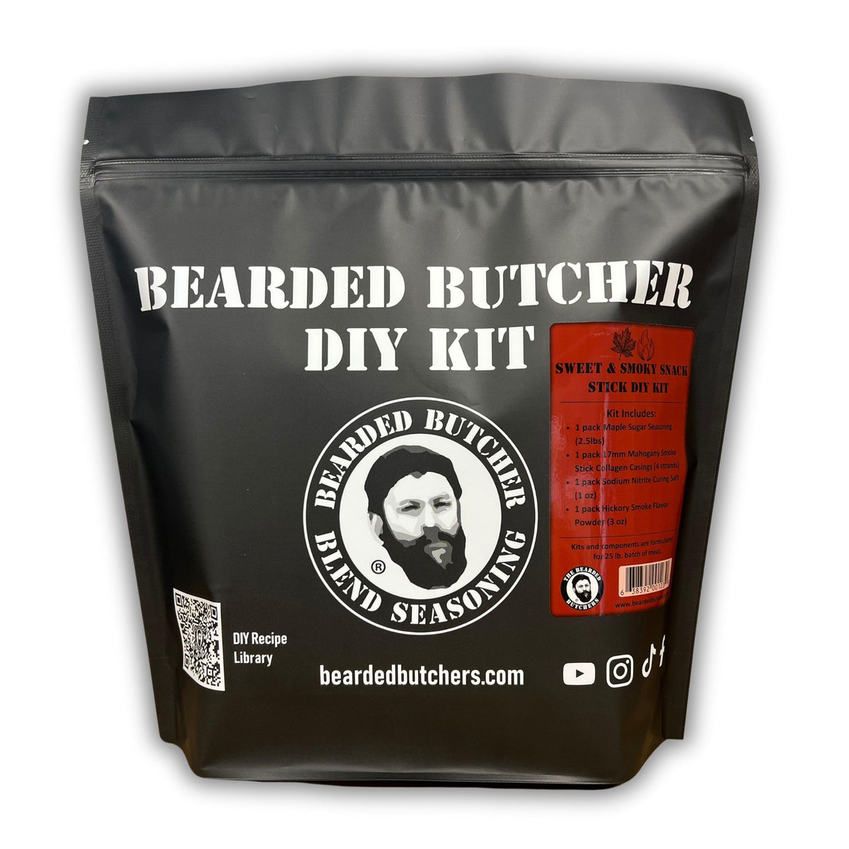 Bearded Butchers Original Snack Stick Seasoning Kit with Casings & Cure