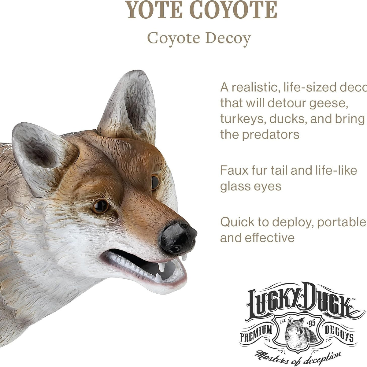 Lucky Duck Yote Coyote Decoy