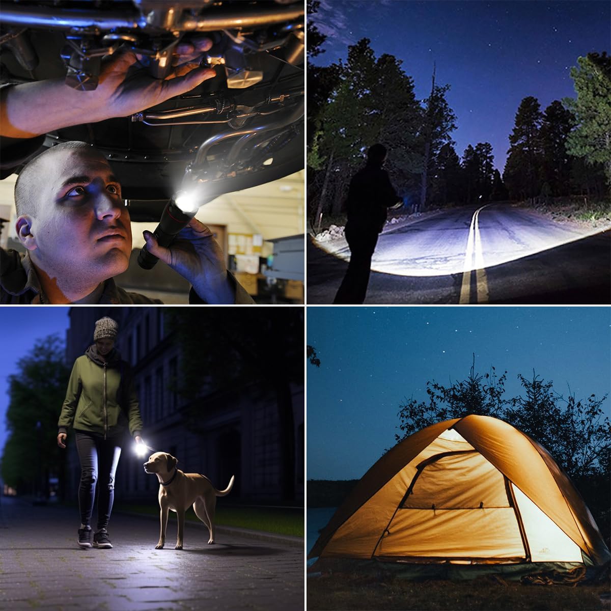 Lepro LED White Light Flashlight, High Lumens Waterproof Adjustable Focus