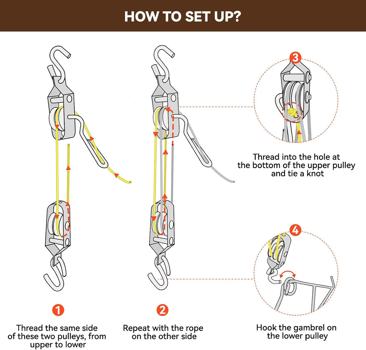 GearOZ Deer Hanger, Elk Hoist Pulley Lift System with Gambrel