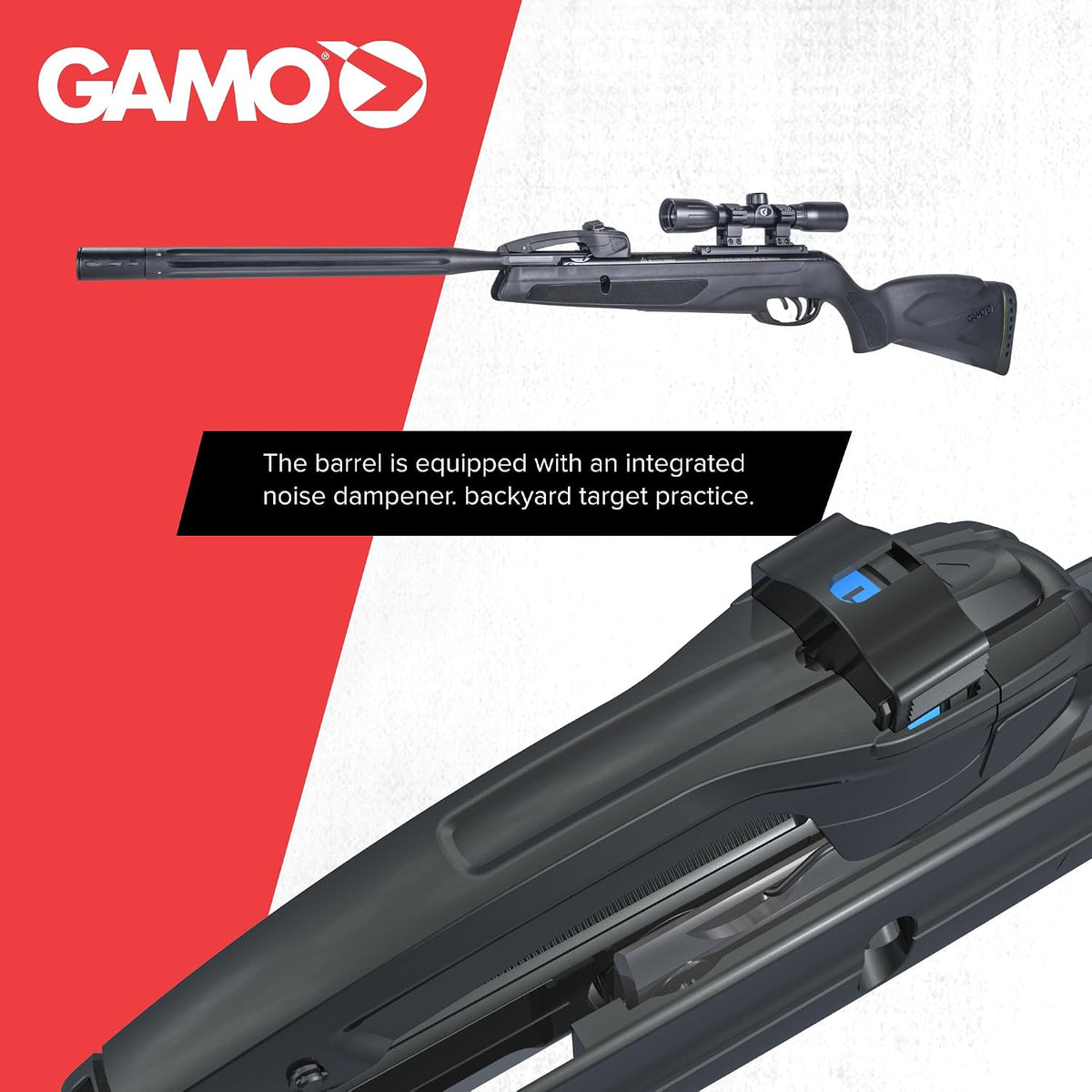 Gamo Swarm Whisper 10X Multi-Shot Break Barrel Pellet Air Rifle - 10-Rounds