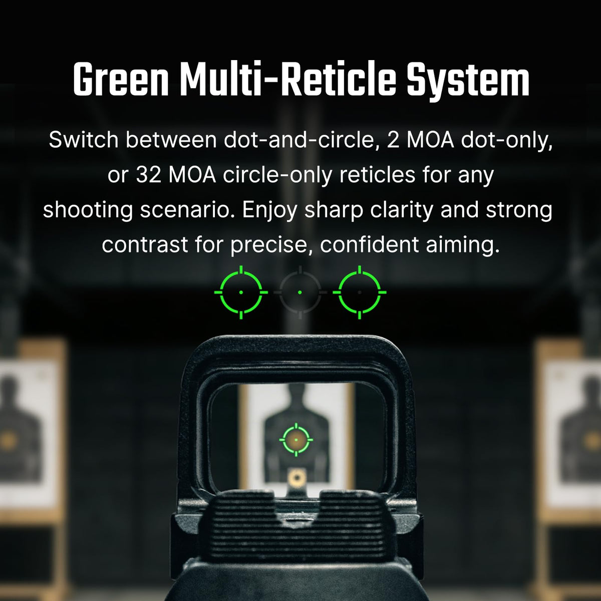 OSIGHT SE Enclosed Red/Green Dot, 2 & 32 MOA Multi-Reticle or 6 MOA Dot