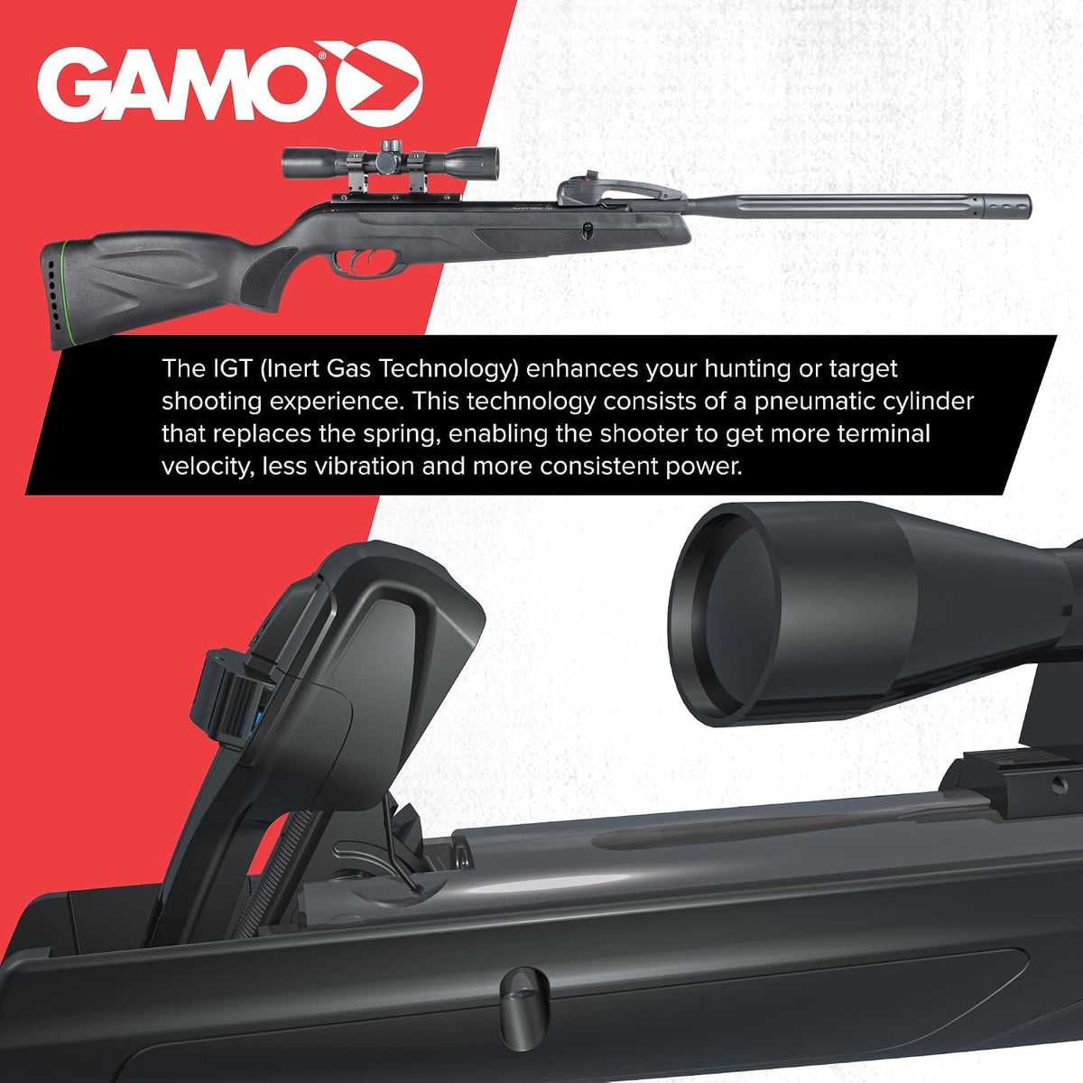 Gamo Swarm Whisper 10X Multi-Shot Break Barrel Pellet Air Rifle - 10-Rounds