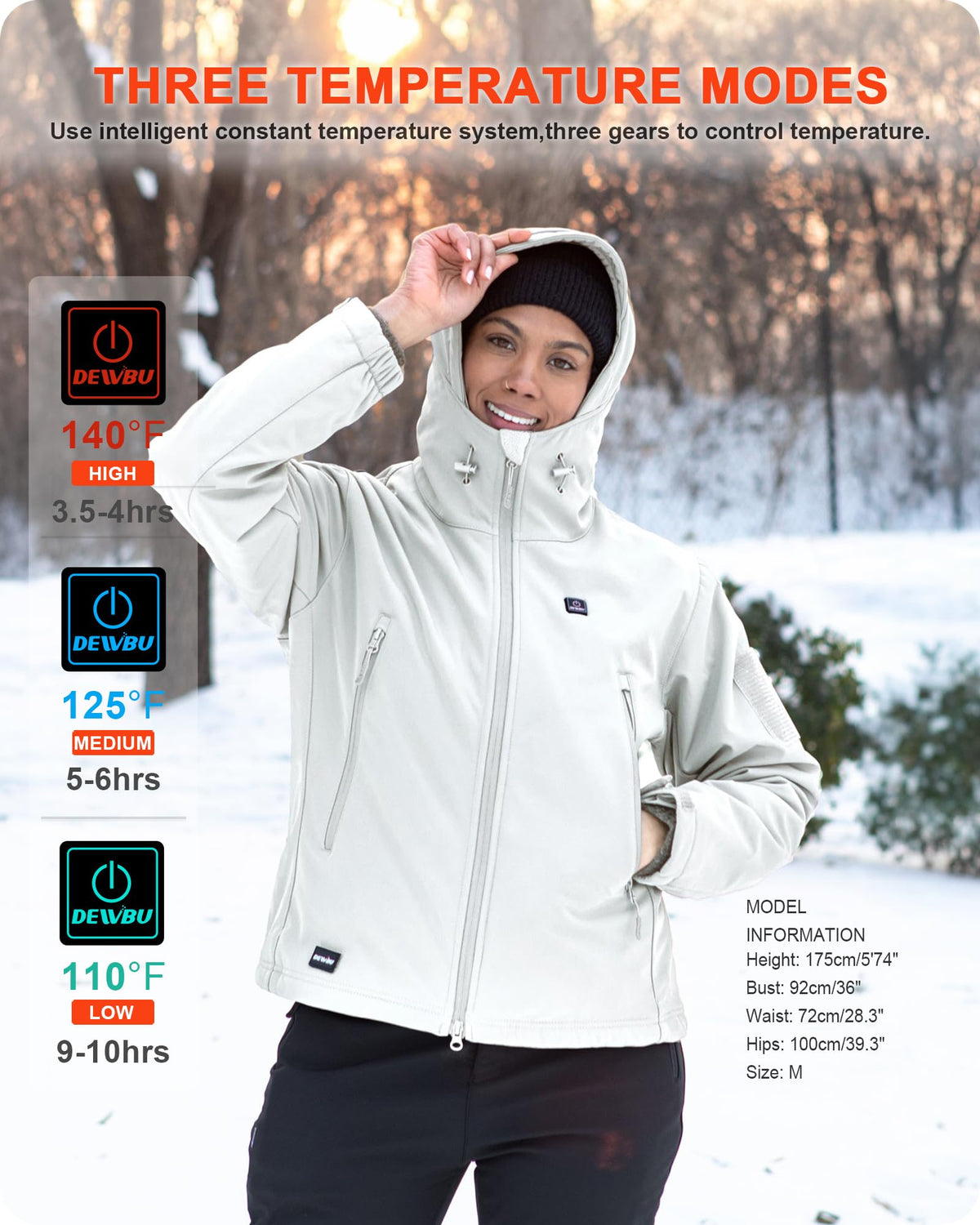 DEWBU Heated Jacket for Women with 12V Battery Pack Winter