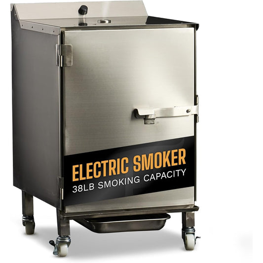 SmokinTex 'The OG' Electric Smoker - Spacious & Insulated Stainless Steel Meat Smoker with 700W Heating, & Temperature Control for BBQ, Jerky, Vegetables