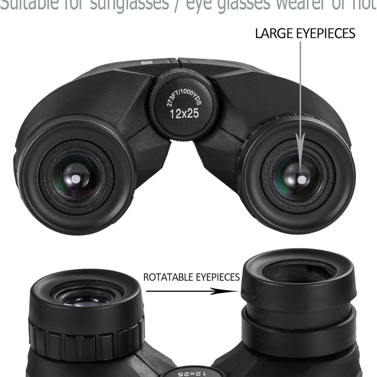 Occer 12x25 Compact Binoculars for Adults and Kids