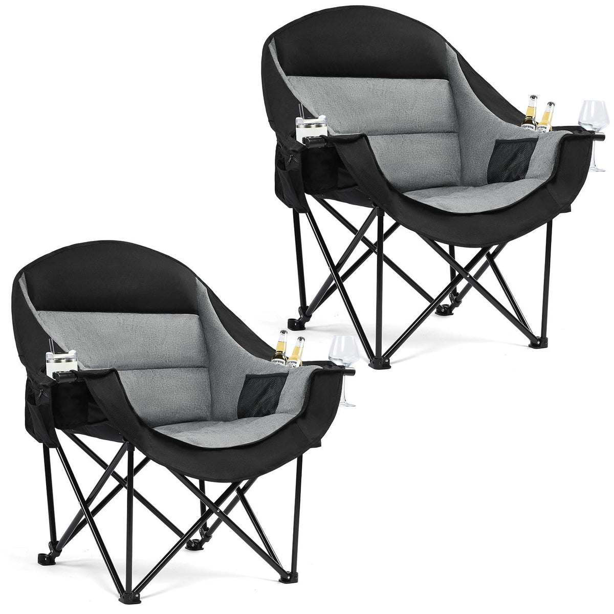 Heated Oversized Camping Chair - Heavy Duty Padded Comfy Warm Outdoor Chair