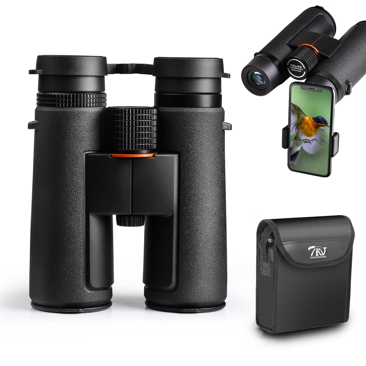 TRV 10X42 Birdwatching Binoculars for Adults High Powered Waterproof
