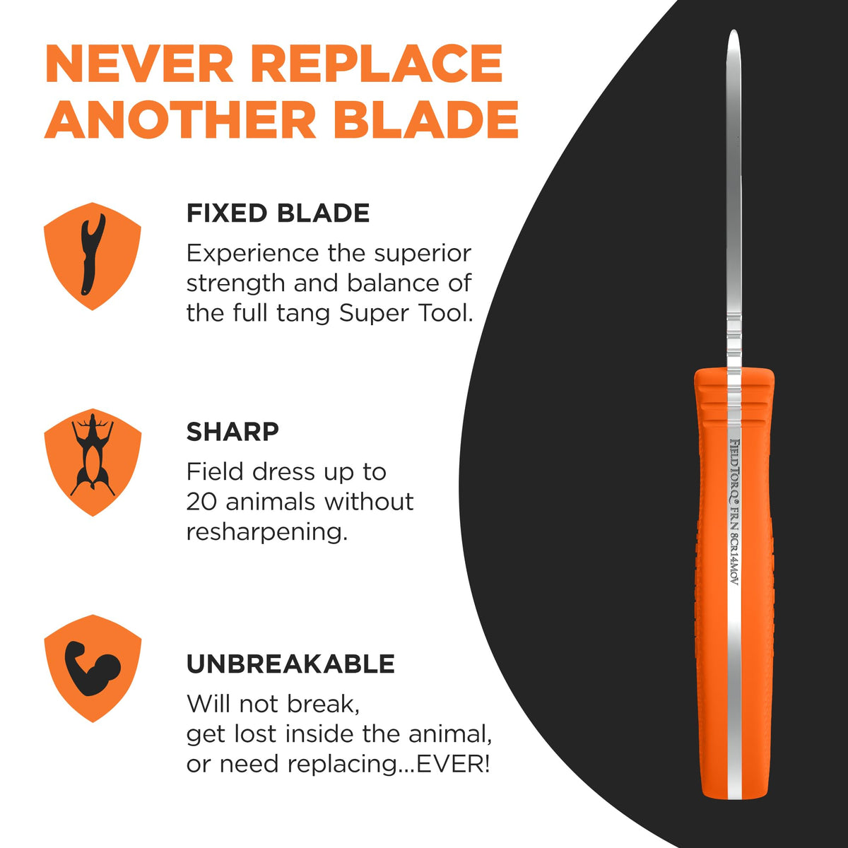 Field Dressing Kit | 3-in-1 Super Tool with Sheath & Sharpener | Gut Hook | Deer Hunting Knife Set | Pakkawood | Men's Hunting Gift Accessory