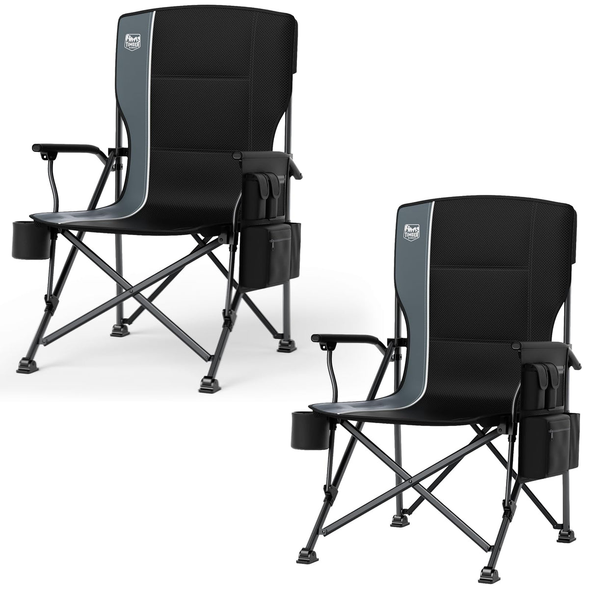 TIMBER RIDGE Oversized Folding Camping Chair High Back 500lbs